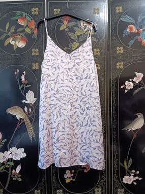 Gilli Lavender Leaf-Print Slip Midi Dress